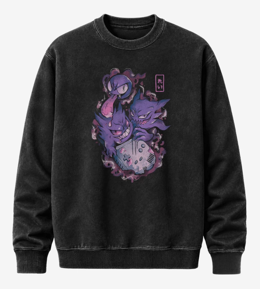 Poleron Polo Acid Wash Negro de Ghostboy