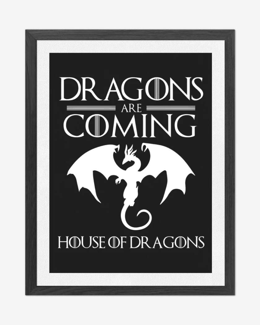 Cuadro decorativo Negro de Dragons are Coming