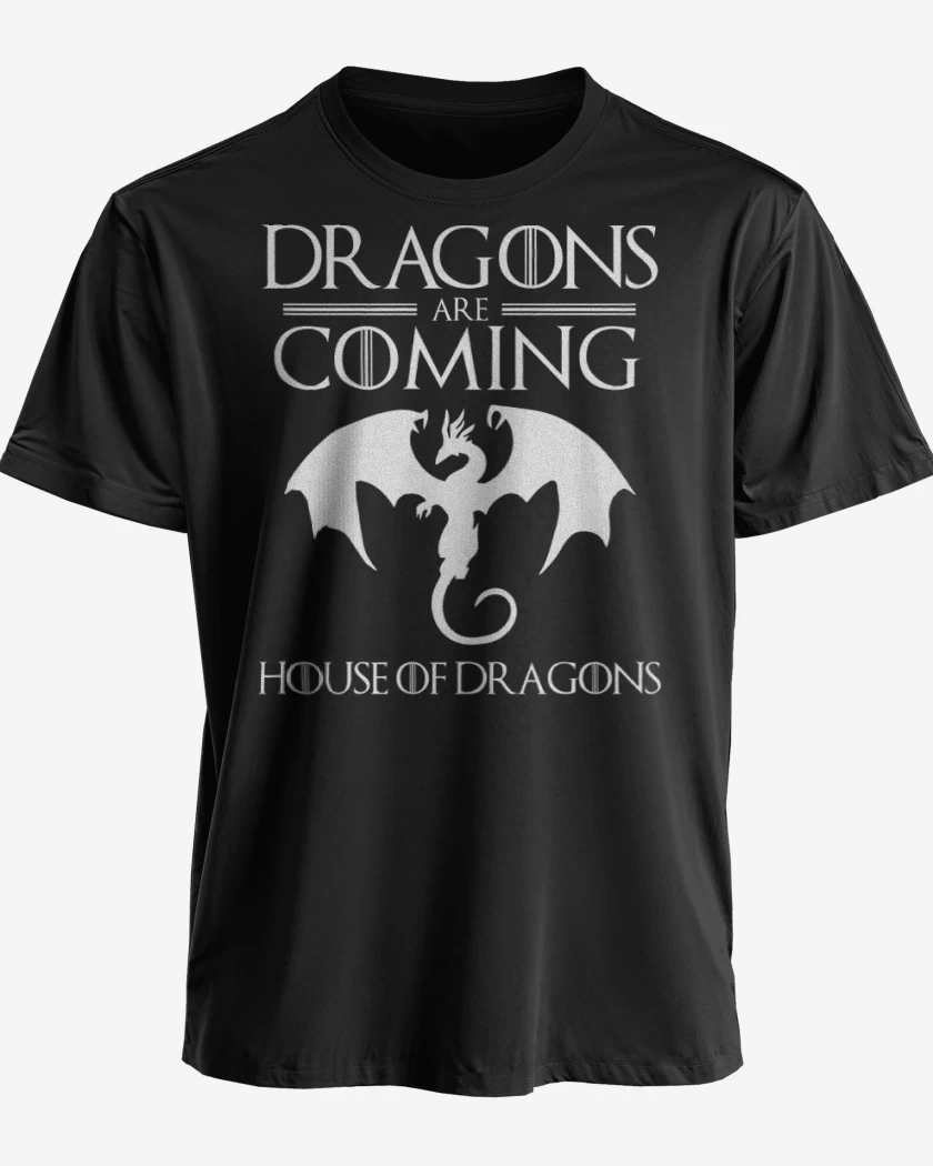 Polera premium Negro de Dragons are Coming