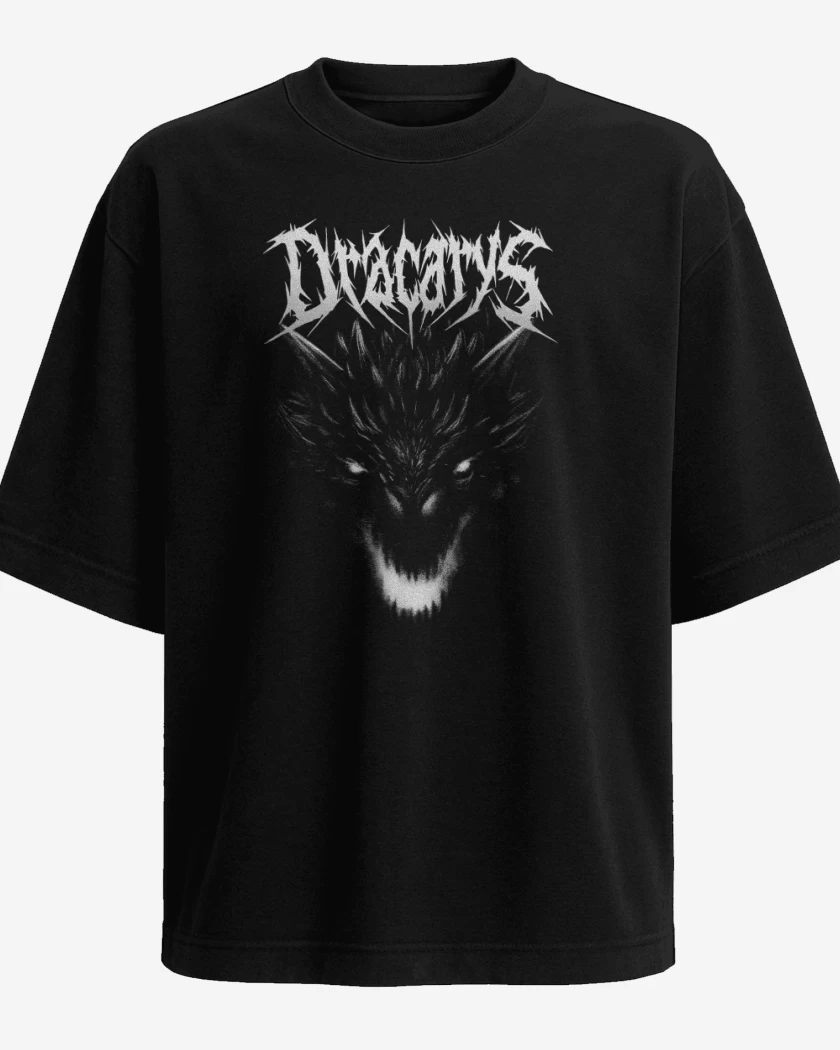 Polera Oversize Dracarys Metal