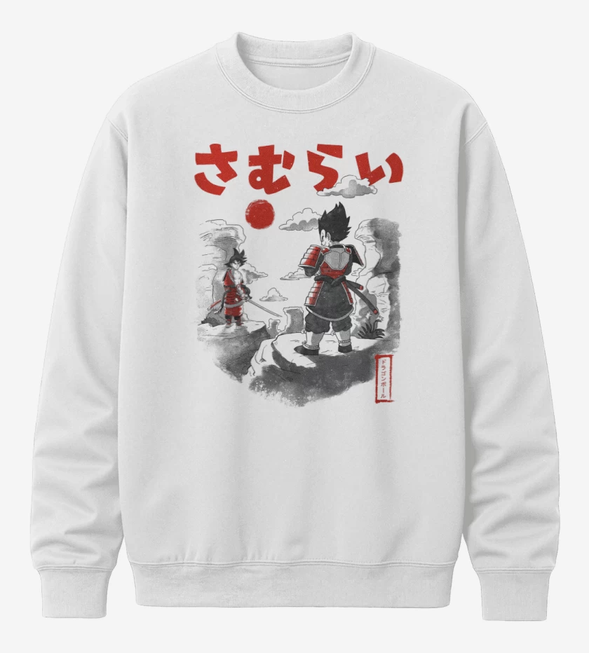 Poleron polo Blanco de Saiyan Samurai Battle