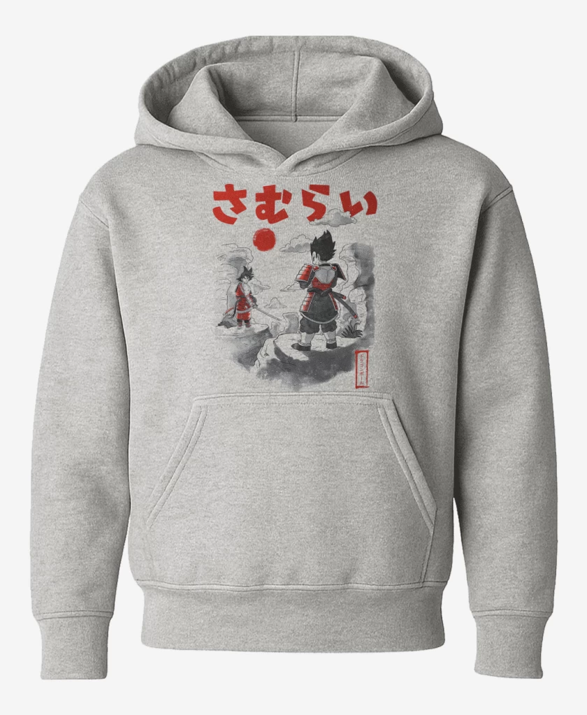 Poleron de niño Gris Melange de Saiyan Samurai Battle