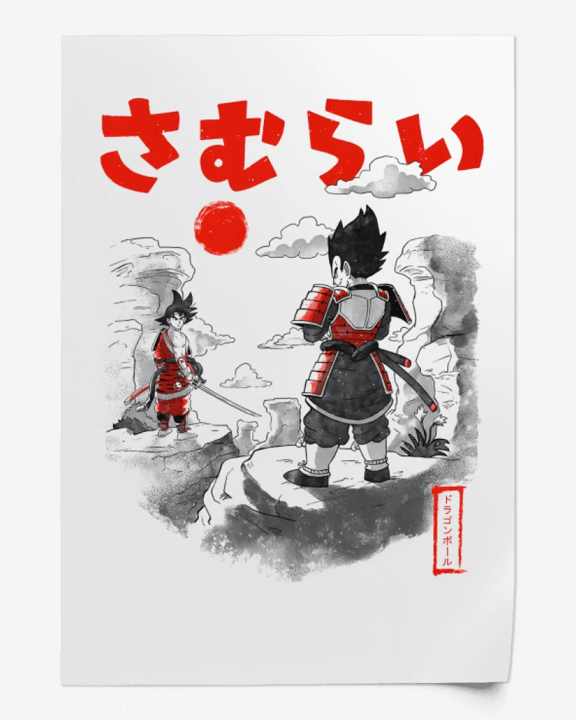 Print Saiyan Samurai Battle