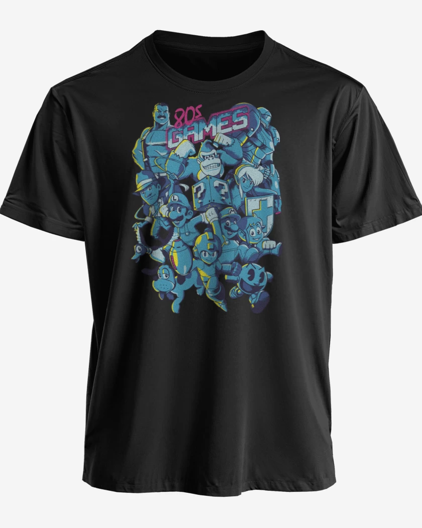 Polera premium Negro de 80s Games