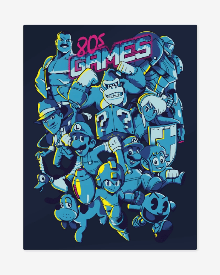 Print metalico 80s Games