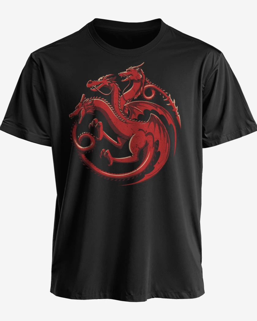 Polera premium Negro de Dragones Animados