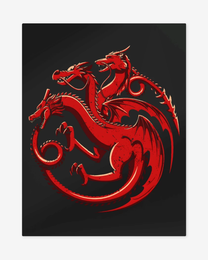 Print metalico Negro de Dragones Animados