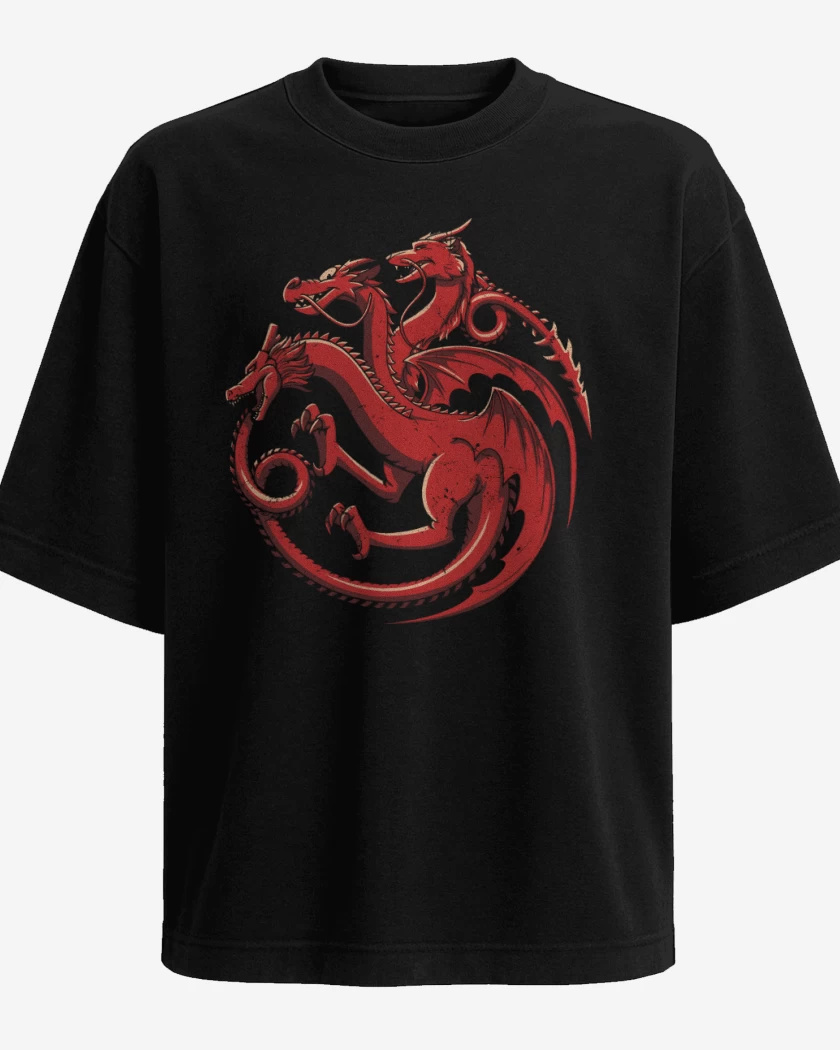 Polera Oversize Dragones Animados