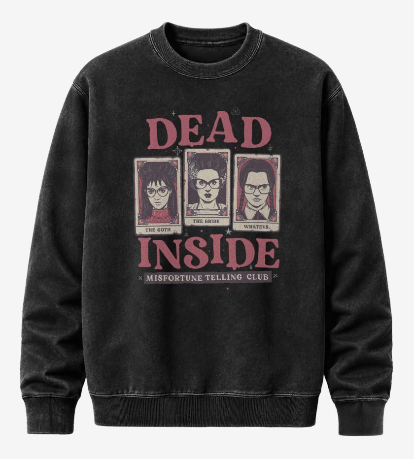 Poleron Polo Acid Wash Negro de Dead Inside