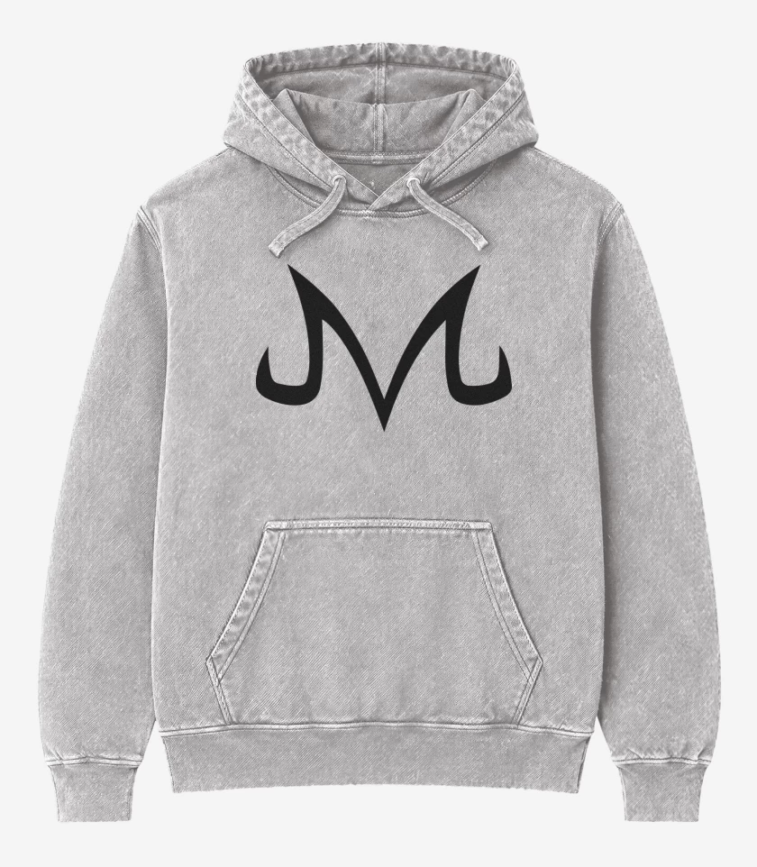 Poleron Canguro Acid Wash Gris Melange de Marca Majin