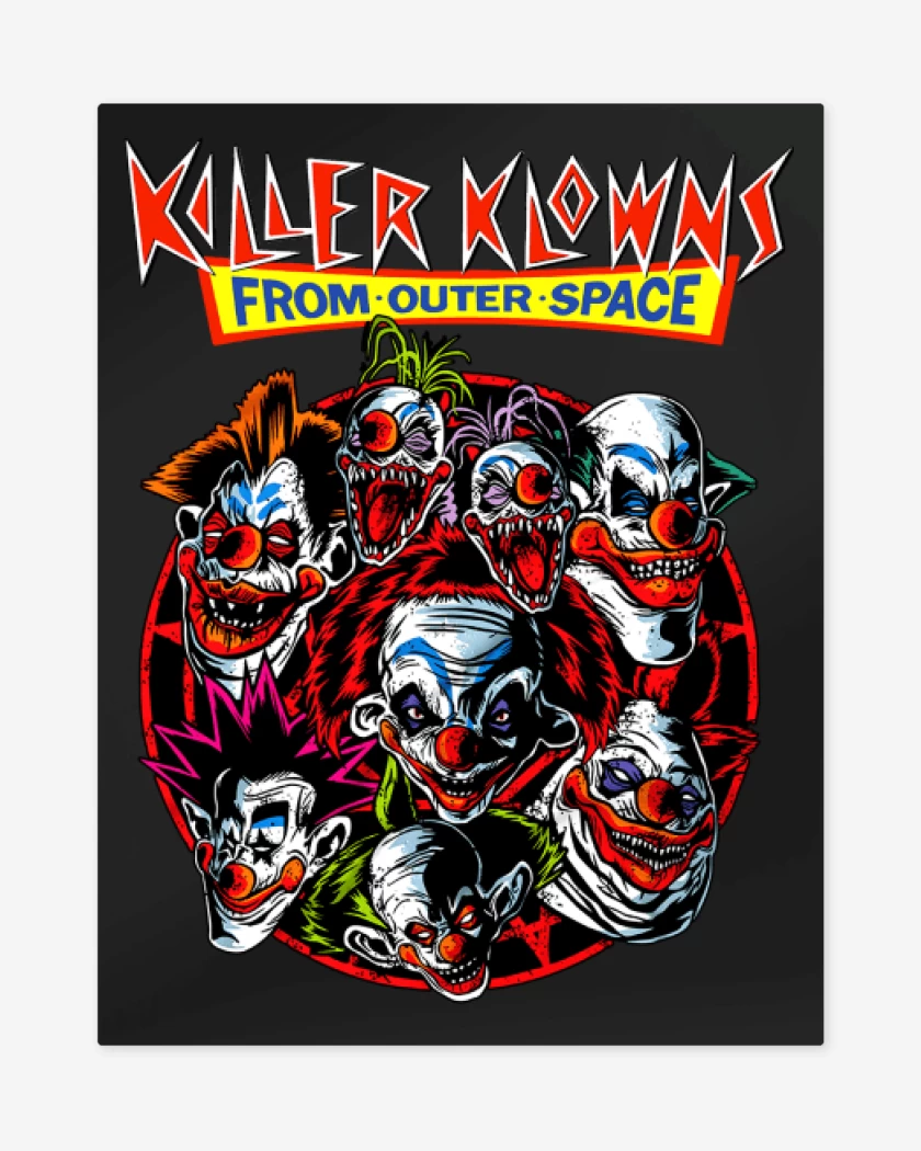 Print metalico Negro de Killer Klowns