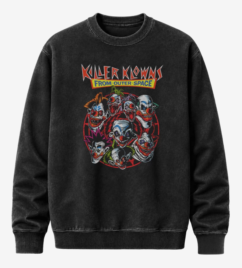 Poleron Polo Acid Wash Negro de Killer Klowns
