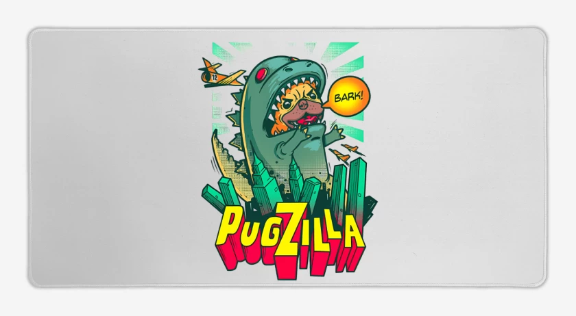 Mouse pad Gamer Blanco de Pugzilla