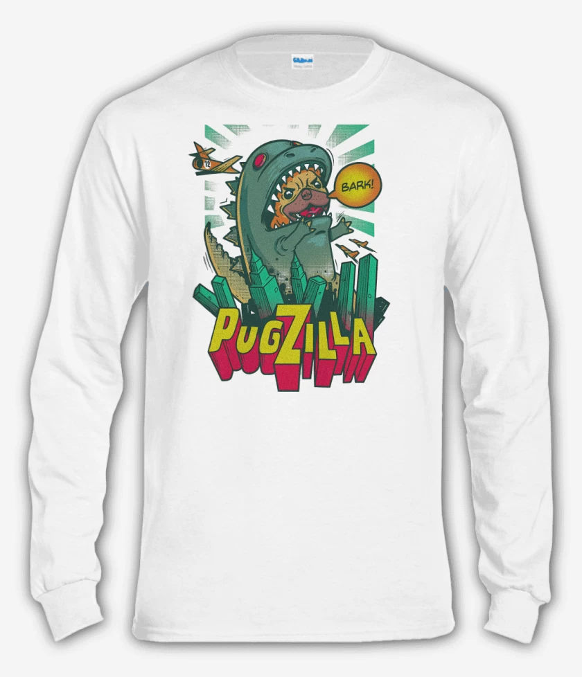 Polera manga larga Blanco de Pugzilla