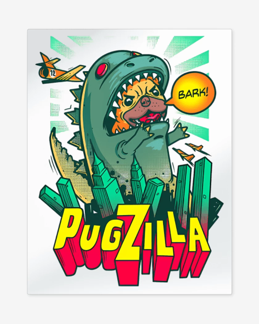 Print metalico Blanco de Pugzilla