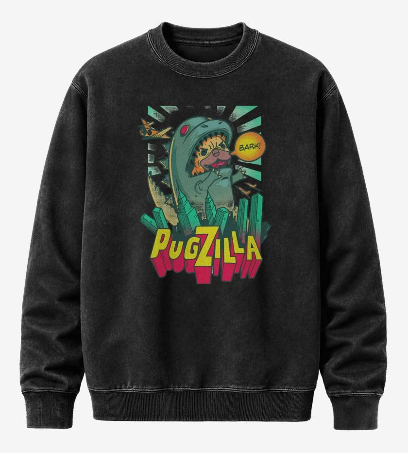 Poleron Polo Acid Wash Negro de Pugzilla