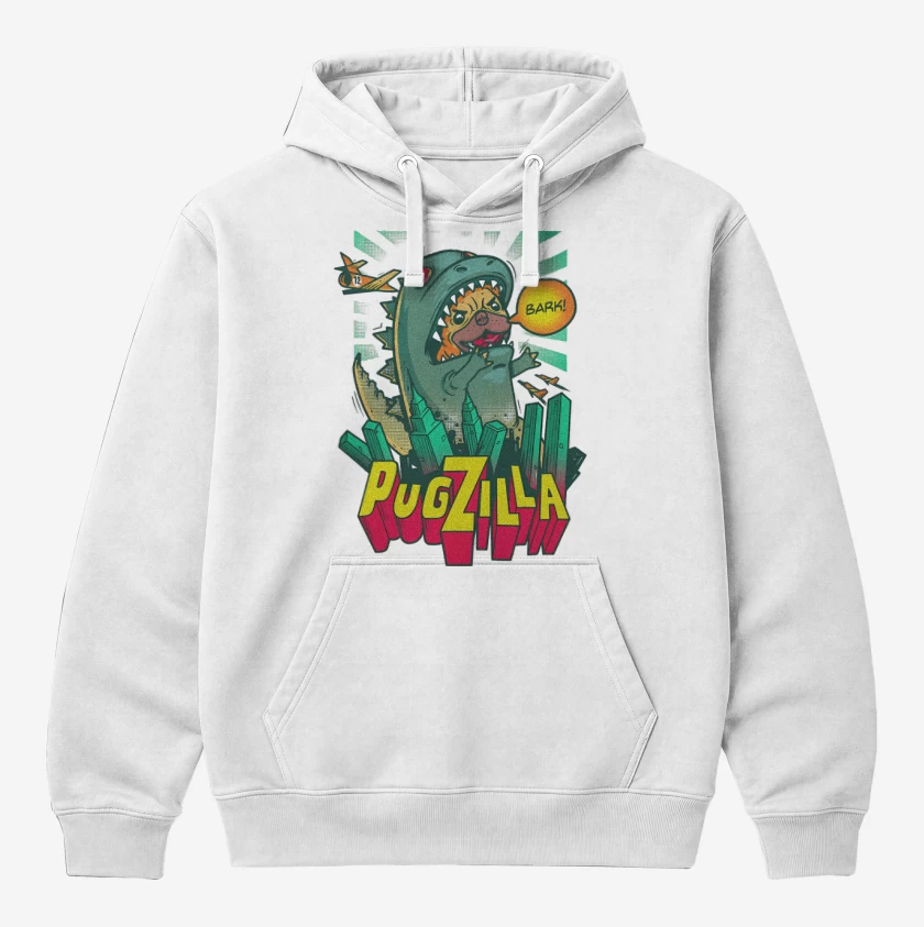 Polerón Canguro Blanco de Pugzilla
