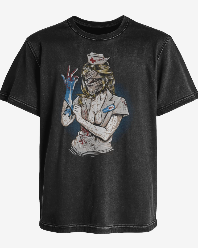 Polera desgastada Negro de Silent Hill Nurse