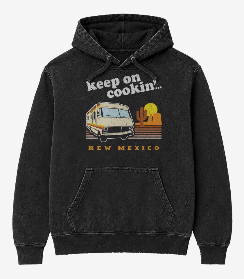 Poleron Canguro Acid Wash Negro de Keep on coockin