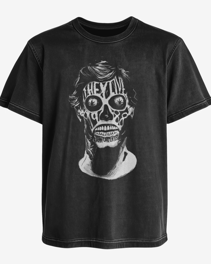 Polera desgastada Negro de They Live Carpenter