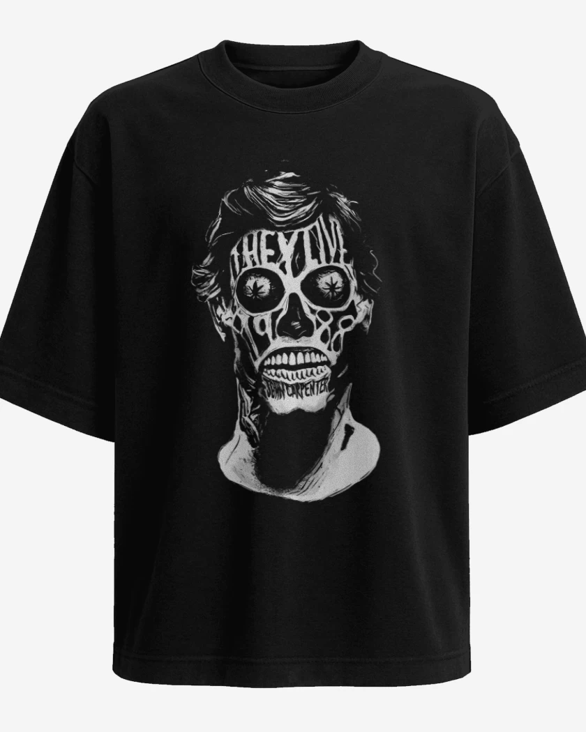 Polera Oversize Negro de They Live Carpenter