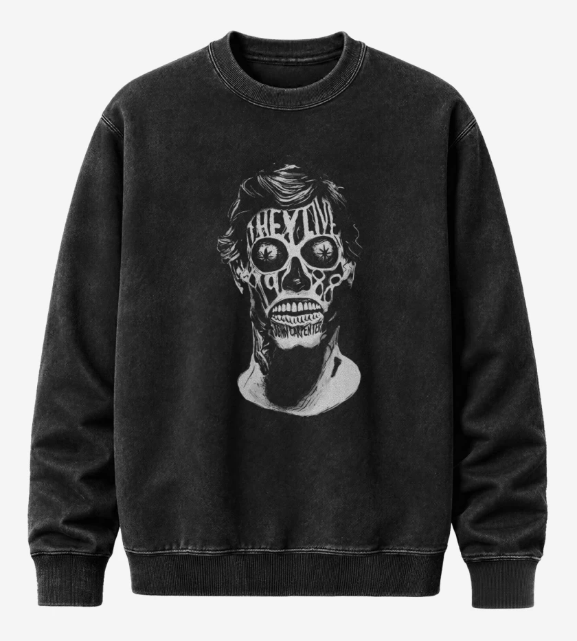 Poleron Polo Acid Wash Negro de They Live Carpenter