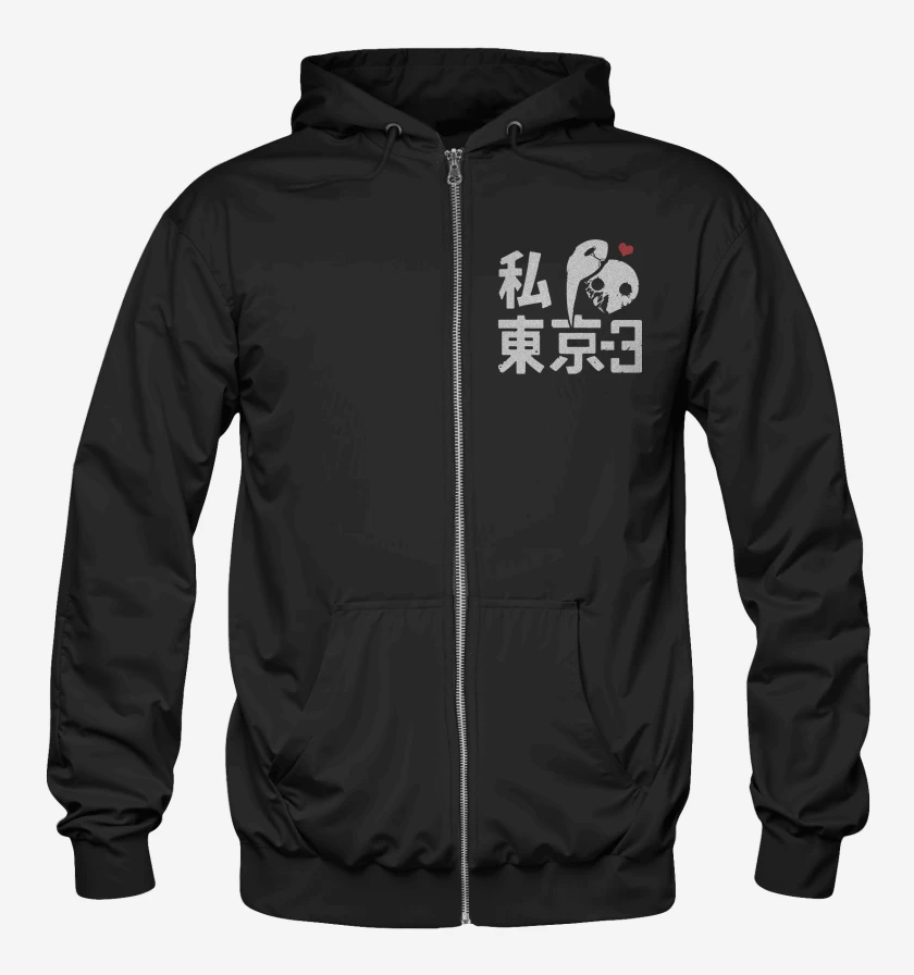 Poleron Canguro con cierre Negro de Heart tokyo