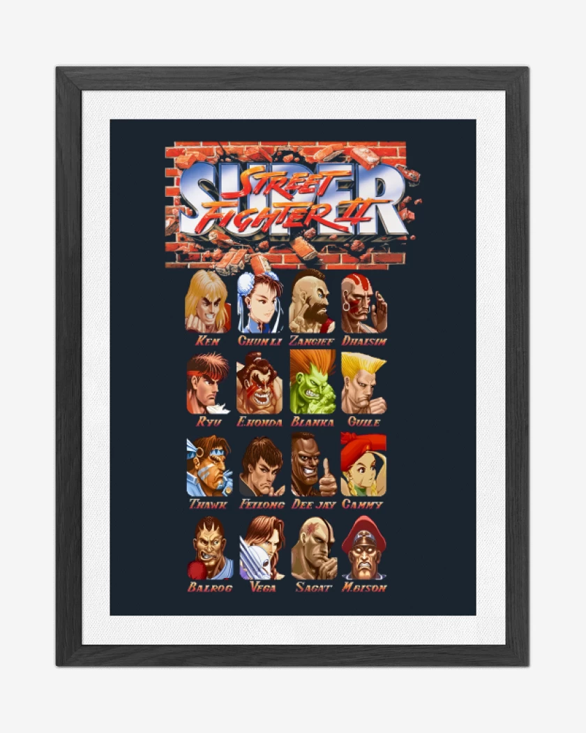 Cuadro decorativo Azul Marino de Super Street Fighter II