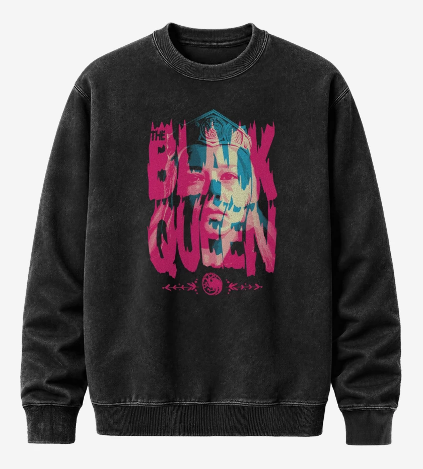 Poleron Polo Acid Wash Negro de The Black Queen