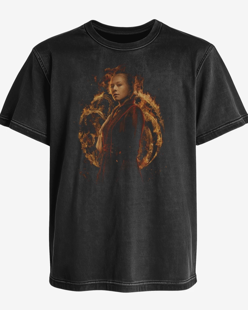 Polera desgastada Negro de Rhaenyra Targaryen