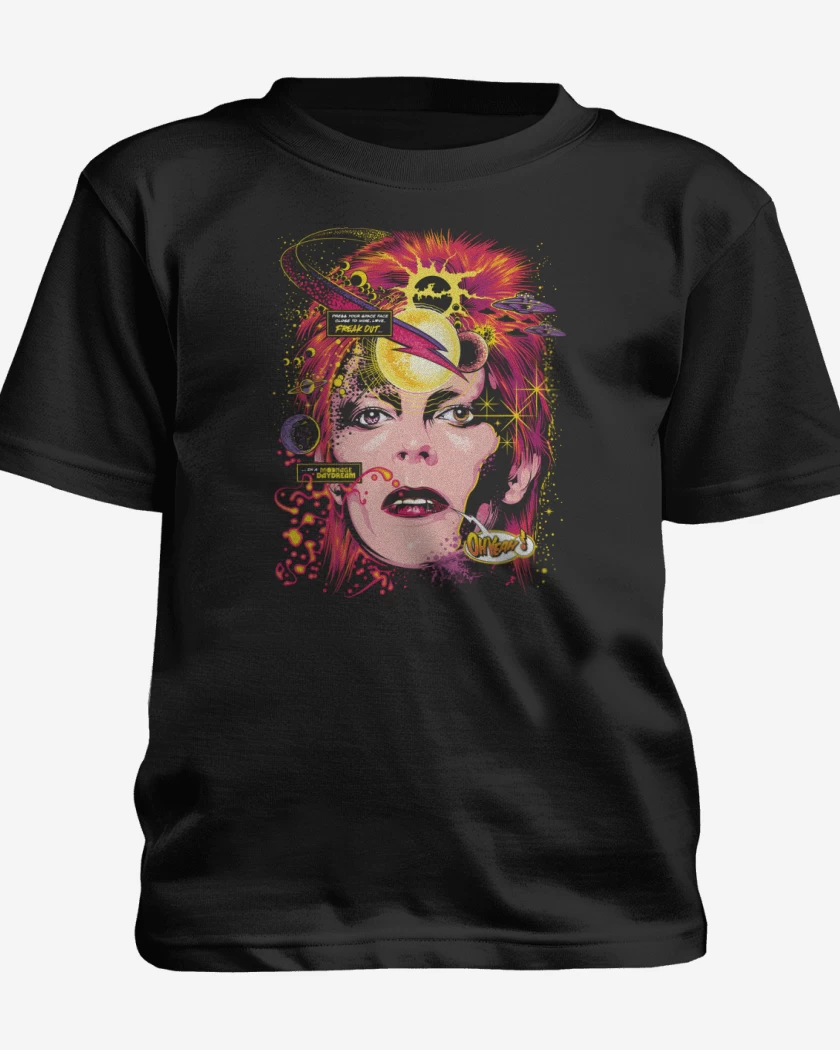 Polera de niño Negro de Space Bowie