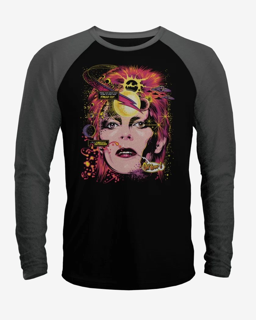 Polera Raglan Negro / Negro Heather de Space Bowie