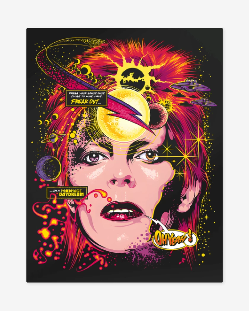 Print metalico Negro de Space Bowie