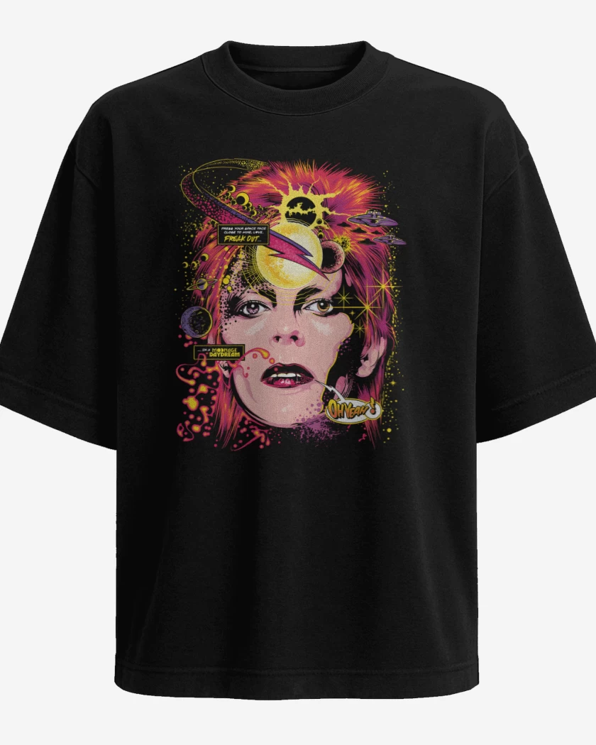 Polera Oversize Negro de Space Bowie