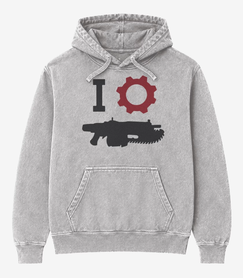 Poleron Canguro Acid Wash Gris Melange de Gears