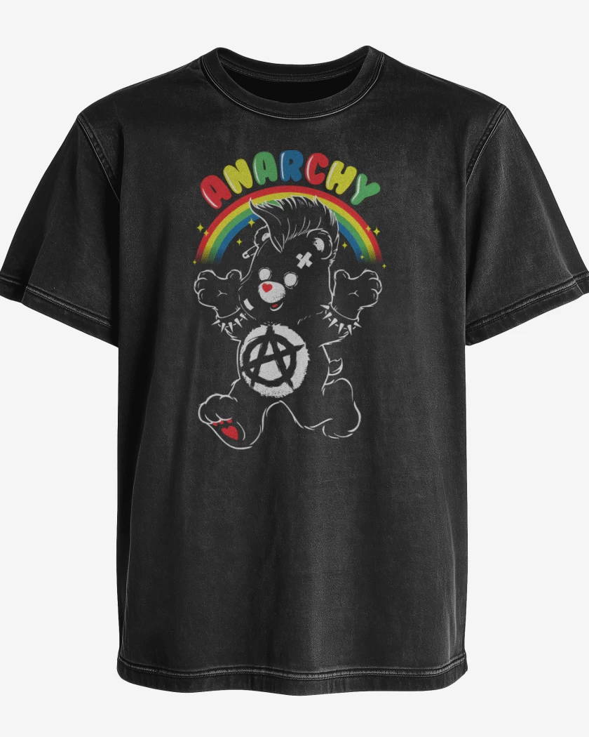 Polera desgastada Negro de Anarcute