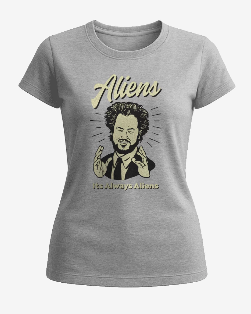 Polera de Mujer Gris Melange de Aliens 2