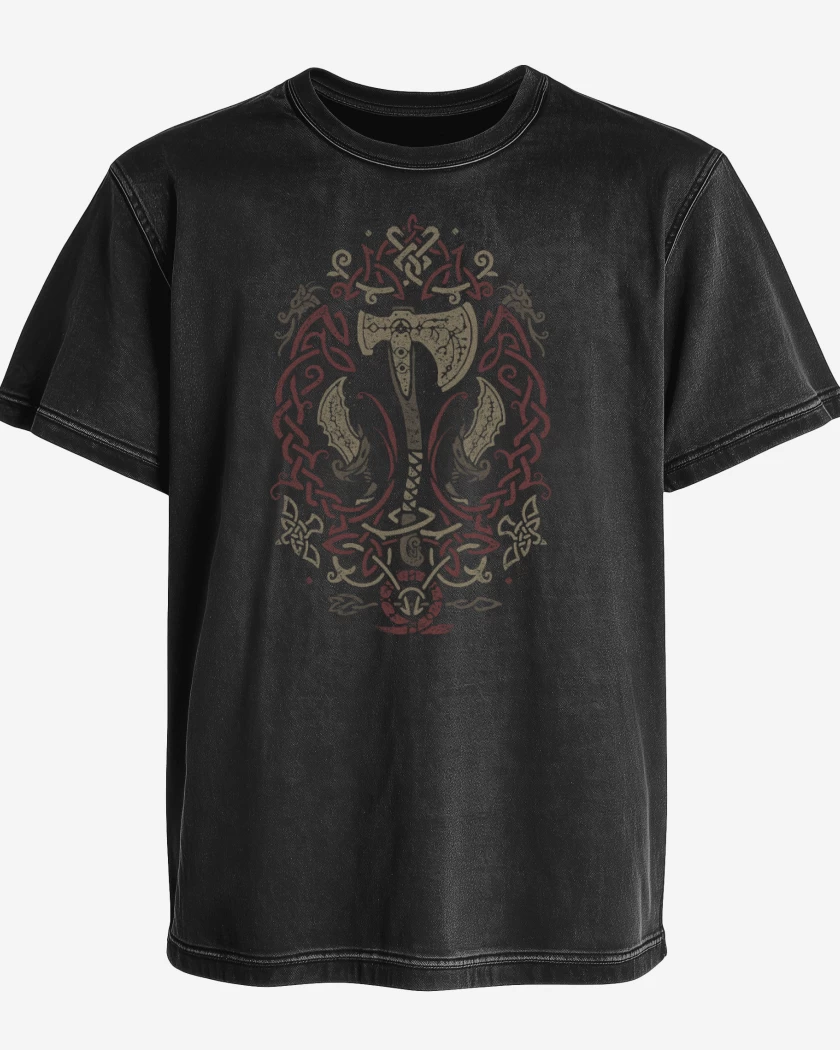 Polera desgastada Negro de Leviatan del Caos