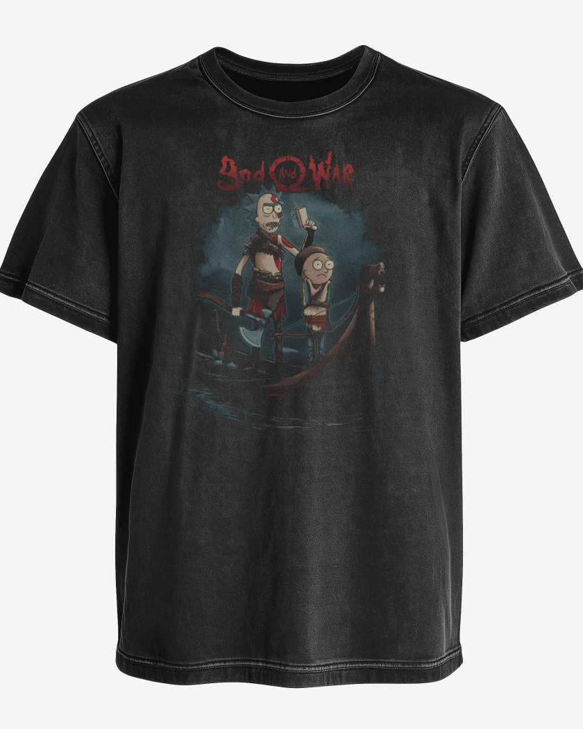 Polera desgastada Negro de God and War