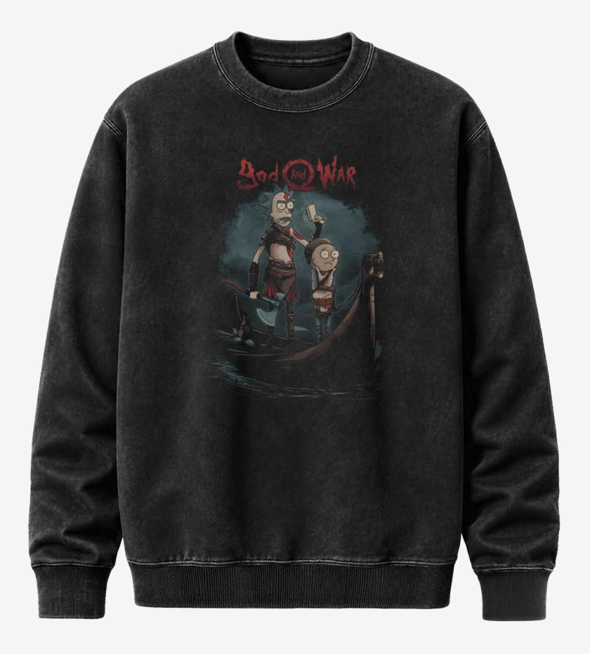 Poleron Polo Acid Wash Negro de God and War