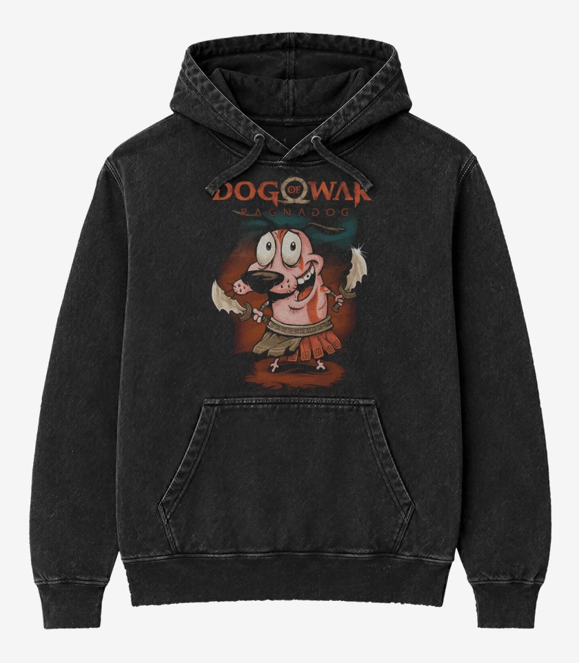 Poleron Canguro Acid Wash Negro de Ragnadog