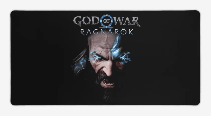 Mouse pad Gamer Negro de Kratos Ragnarok