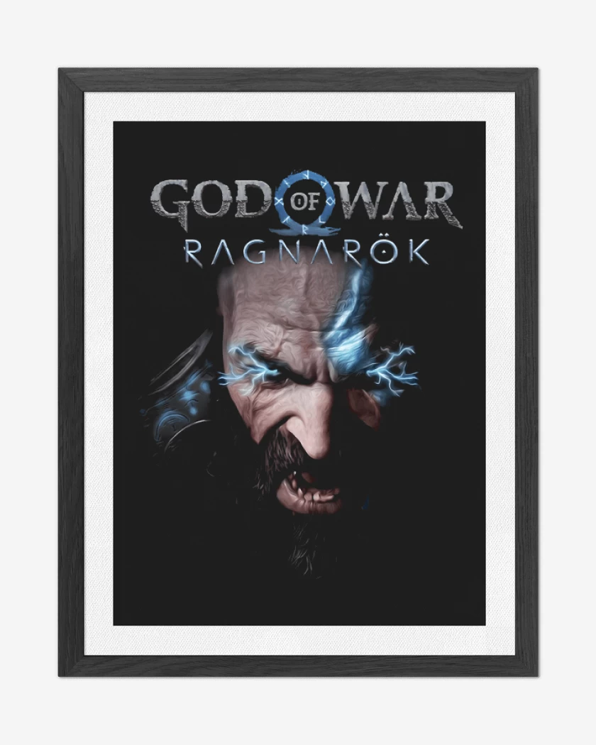 Cuadro decorativo Negro de Kratos Ragnarok