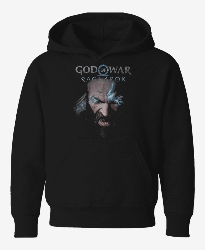 Poleron de niño Negro de Kratos Ragnarok