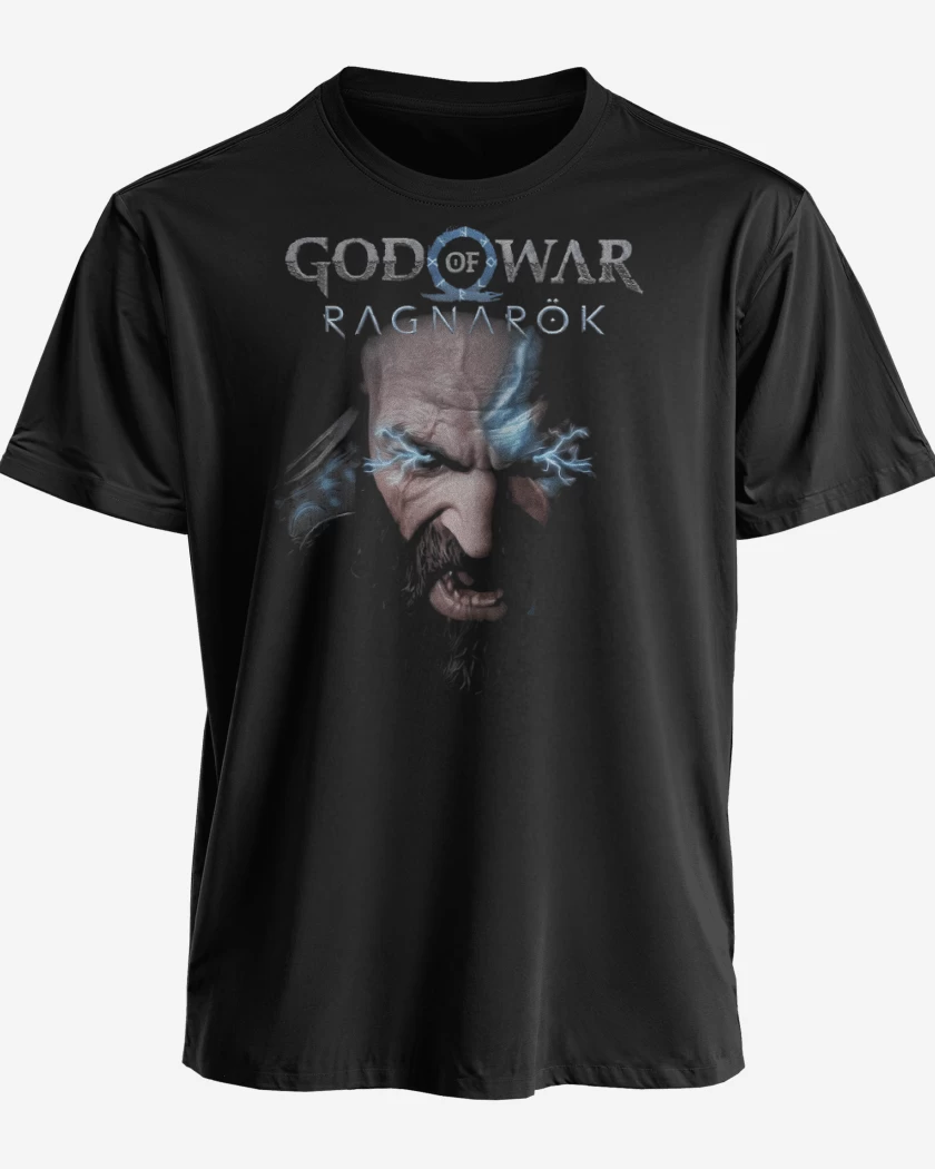 Polera premium Negro de Kratos Ragnarok