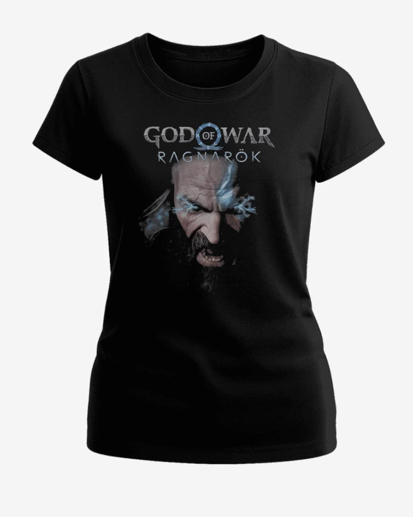 Polera de Mujer Negro de Kratos Ragnarok
