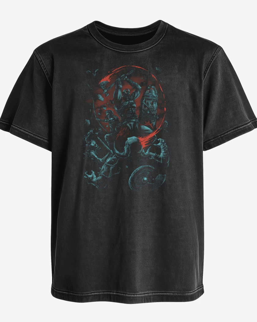 Polera desgastada Negro de God of War 2018