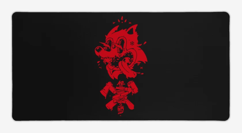 Mouse pad Gamer Negro de Red cat