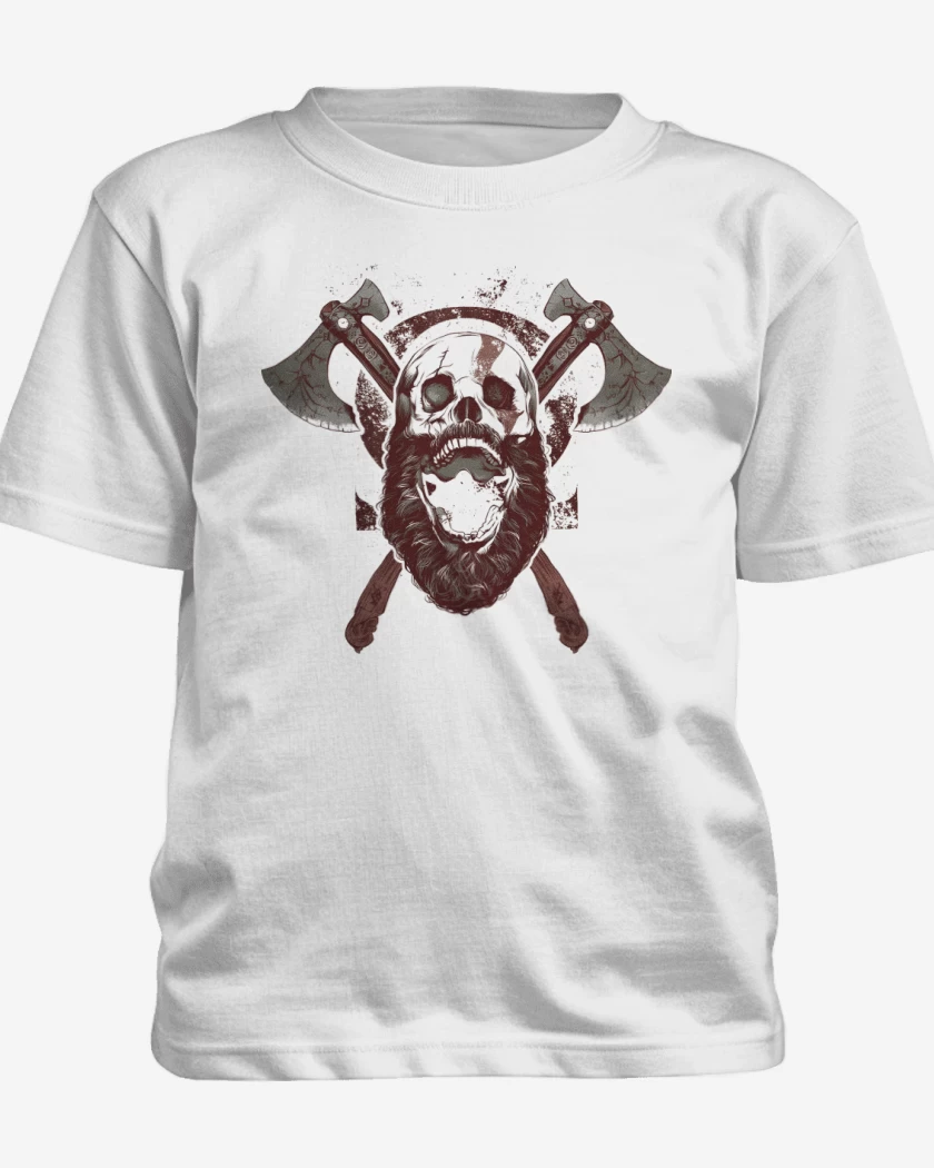 Polera de niño Blanco de Kratos Vikingo 2