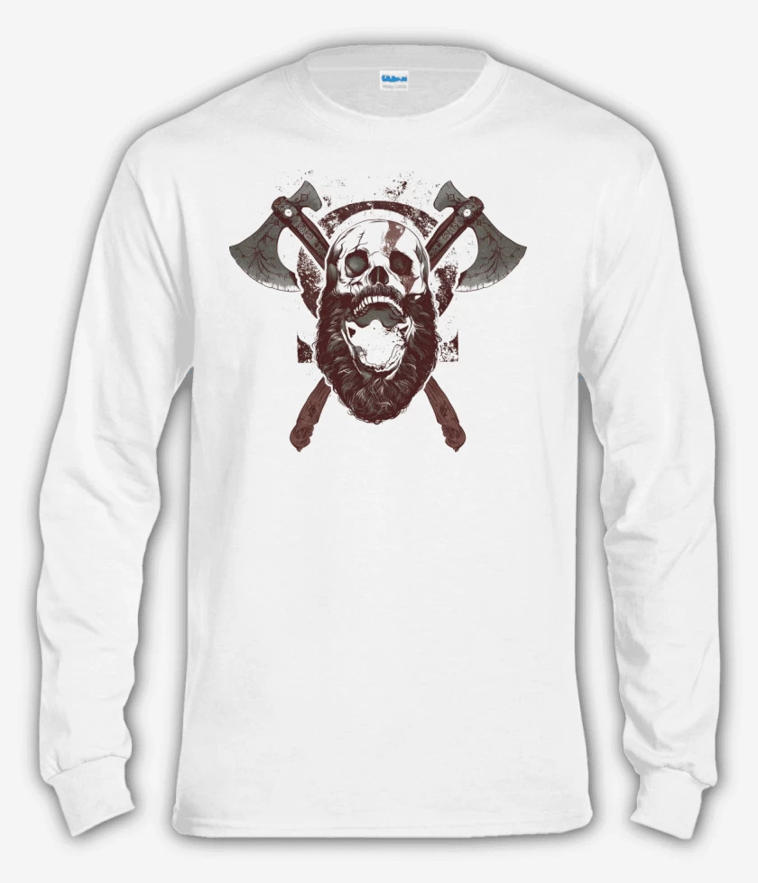 Polera manga larga Blanco de Kratos Vikingo 2